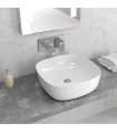 Karag Lt 2144 white glossy square counter top wash basin without hole 41x41x150cm