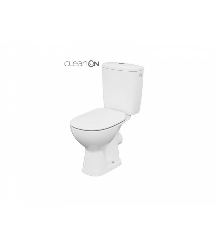 CERSANIT ARTECO 010 WC RIMLESS COMPACT NEW CLEANON 659 WITH POLYPROPYLENE, SOFT-CLOSE AND EASY-OFF TOILET SEAT 66,5 CM