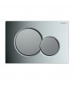 Geberit Sigma 01 chrome mounted board with satin round buttons