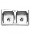Karag E 54 Stainless Steel Satin Kitchen Sink with 2 Troughs 80x50